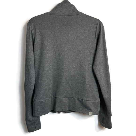 Bench Urbanwear Asymmetric Zip Front Jacket Sweater Grey/Pink Funnel Neck Sz M - Picture 2 of 6